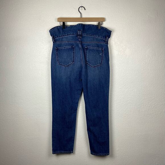 Hidden paper bag waist dark wash denim jeans size 28 - Picture 7 of 9